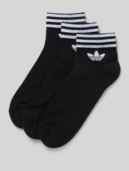 adidas Originals Sneakersokken met logoprint in een set van 3 paar Zwart - 1