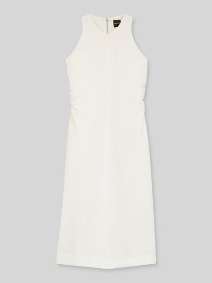 BOSS Orange A-Linien Midikleid aus Leinen-Viskose-Mix Modell 'DELINNA' Offwhite 2