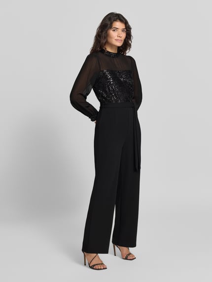 Apricot Jumpsuit mit Paillettenoberteil Black 1