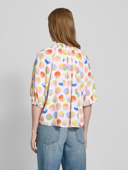 HERZENS Loose fit blouseshirt van zijdemix Offwhite - 5