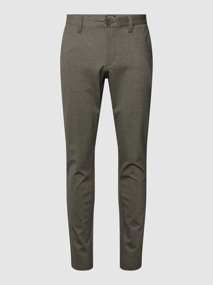 ONLY & SONS Tapered Fit Stoffhose mit Fischgratmuster Oliv 2