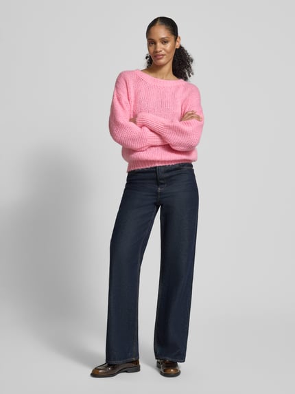 LOLLYS LAUNDRY Oversized Strickpullover mit Mohair-Anteil Modell 'Isolde' Rosa 1