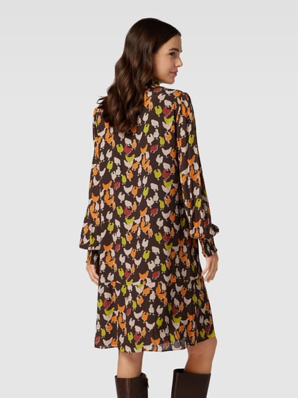 Marc Cain Hemdblusenkleid mit Allover-Muster Schoko 5