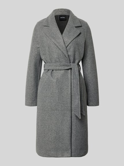 VERO MODA Relaxed Fit Mantel mit Bindegürtel Modell 'FORTUNEAYA' Mittelgrau Melange 2