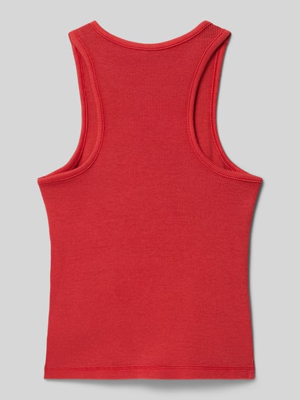 Produktfoto, Slim Fit Tank Top aus Baumwoll-Mix Modell 'JILLY' von Only, rot, unifarben, Motiv-Stitching, Feinripp-Textur, U-Ausschnitt, schmale Träger