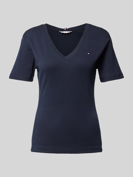 Tommy Hilfiger Slim fit T-shirt met logostitching, model 'CODY' Bleu - 2
