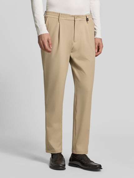 Strellson Regular Fit Bundfaltenhose mit Bügelfalten Modell 'Lui' Beige 4