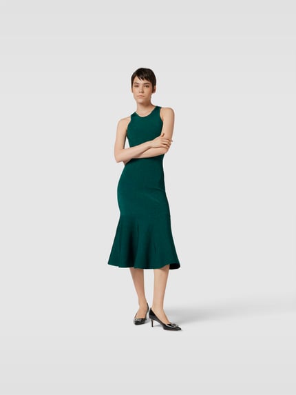 Victoria Beckham Midijurk in glanslook Donkergroen - 4