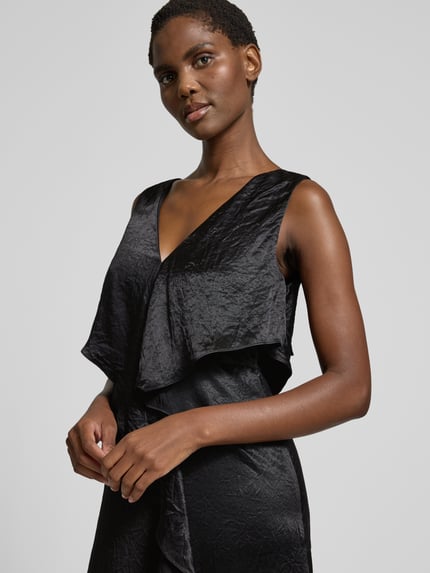 COMMA Midikleid mit V-Ausschnitt Black 3