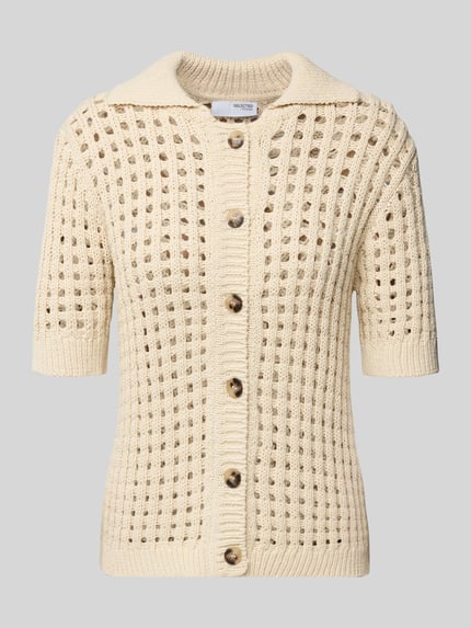 Selected Cardigan mit 1/2-Arm Modell 'ELLEN' Ecru 2