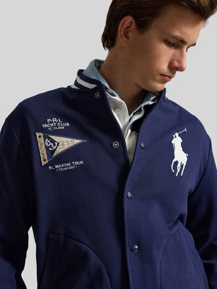 Polo Ralph Lauren Regular Fit Sweatjacke im College-Stil Marine 6