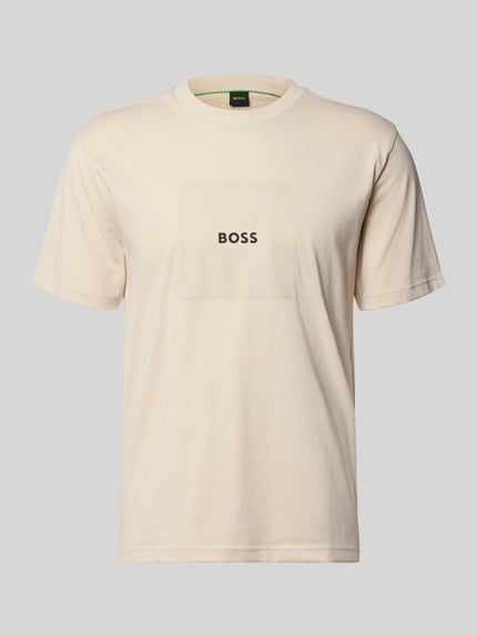 BOSS Green Regular Fit T-Shirt mit Logo Print Beige 2