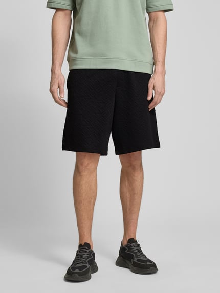 Armani Exchange Regular Fit Sweatshorts mit Label-Print und Viskose-Anteil Black 4
