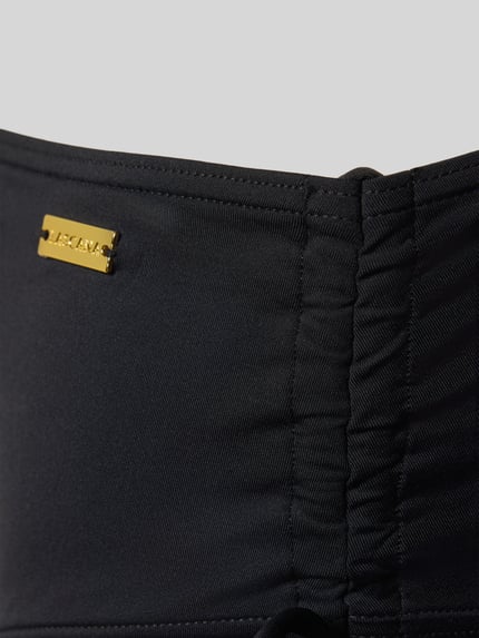 Produktfoto, Bikinihose in unifarbenem Design van LASCANA, materiaalmix met stretch, nauwsluitend, labelapplicatie, effen zwart, detailopname