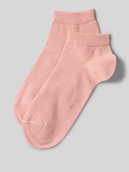Produktfoto, Sokken met geribde boord in set van 2 van Falke, dames katoenmixed met stretch, nauwsluitend model, lichtroze kleur, gladde textuur