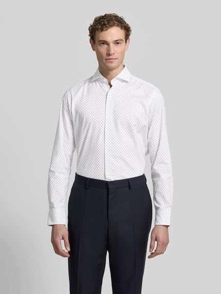 BOSS Regular Fit Businesshemd aus Baumwolle mit Kentkragen Modell 'JOE' Weiss 4