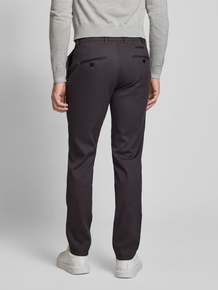 Brax Chinosy o kroju slim fit z wpuszczanymi kieszeniami w stylu francuskim model ‘Fabio’ Antracytowy 5