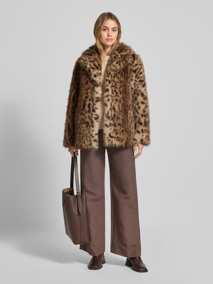 PETITE M. Jacke mit Kunstfellbesatz Mittelbraun 1