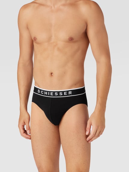 SCHIESSER Slip mit Logo-Bund im 3er-Pack Black 1