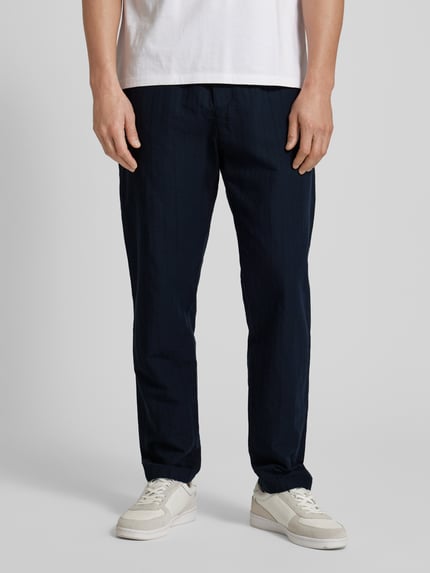 ROTHOLZ Relaxed Fit Stoffhose aus Baumwoll-leinen-Mix Dunkelblau 4