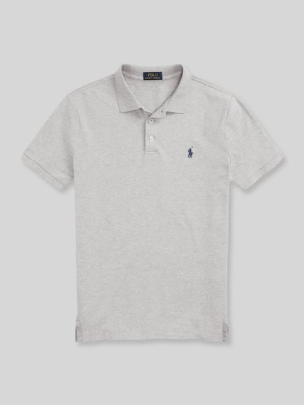 Polo Ralph Lauren regular fit poloshirt van katoenmix Lichtgrijs gemêleerd - 2