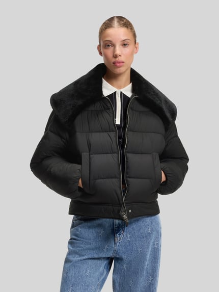 HUGO Blue Regular Fit Steppjacke mit abnehmbarem Kunstfell-Kragen Modell 'Fleuv-1_B' Black 4