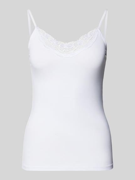 VERO MODA Trägertop mit Spitzenbesatz Modell 'INGE' Weiss 2