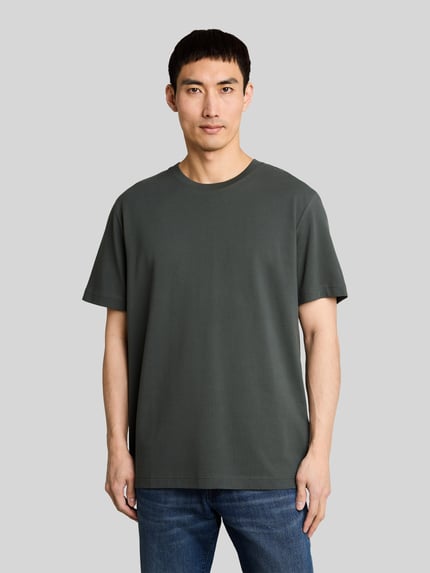 Tom Tailor relaxed fit T-shirt van katoenmix Olijfgroen - 4