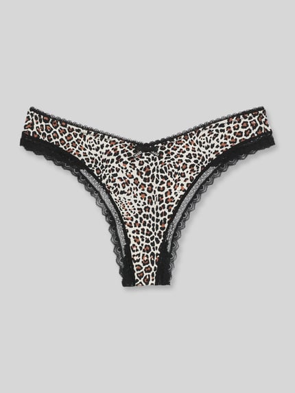 HUGO String met kanten afwerking Zwart - 1