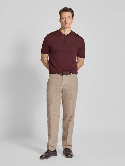 Lindbergh Regular Fit Stoffhose mit Bügelfalten Sand 1