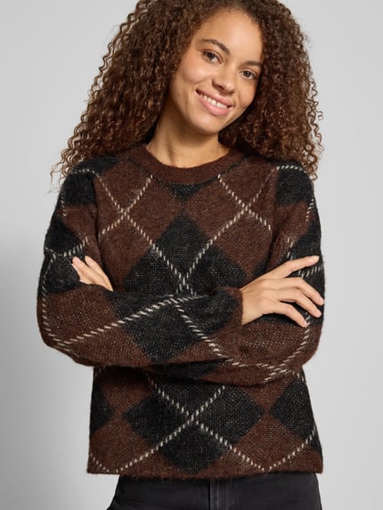 ONLY Pullover mit weicher Wollmischung Schoko 3