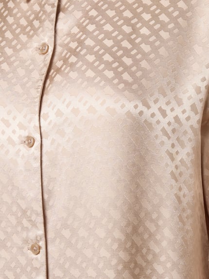 BOSS Relaxed fit pyjamatop van pure viscose, model 'B MONOGRAM' Beige - 2