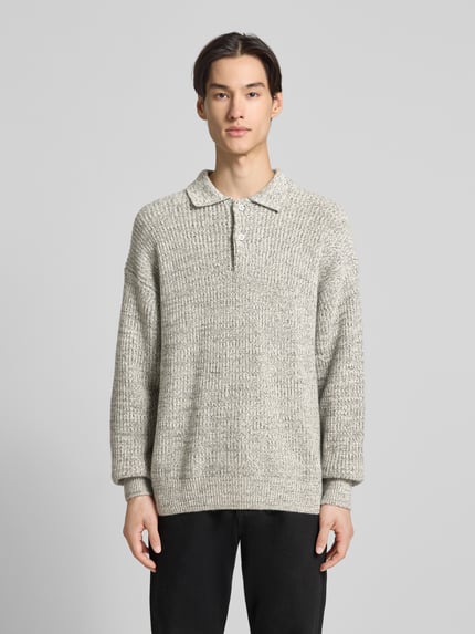 Jake*s Studio Men Sweter z dzianiny o kroju loose fit z dodatkiem bawełny i wełny Écru 4