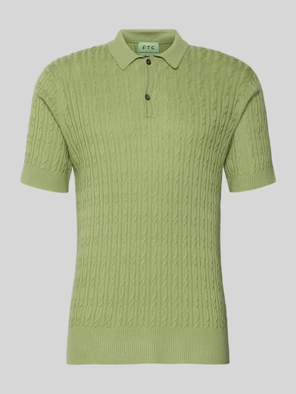 FTC Cashmere Slim Fit Kurzarm Pullover mit Kaschmir-Anteil in Strick-Optik Gruen 2