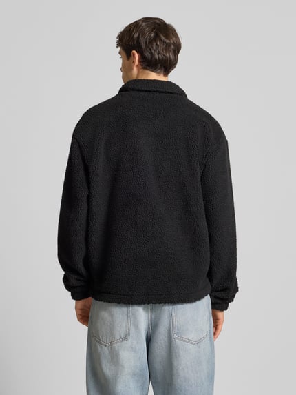 Karl Kani Teddyfell Sweatshirt mit Umlegekragen und Knopfleiste Black 5