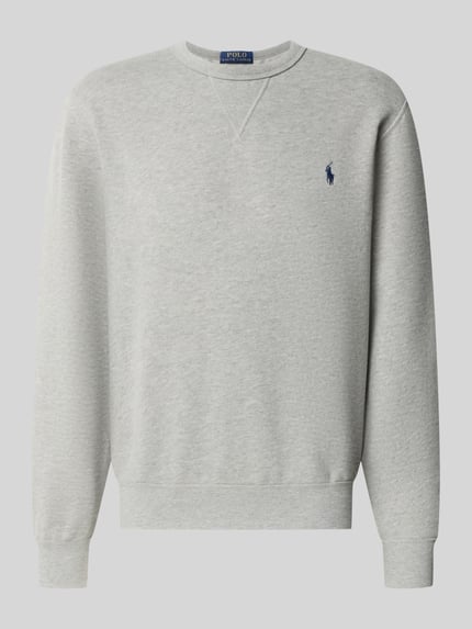 Produktfoto, Regular Fit Sweatshirt aus Baumwoll-Mix von Polo Ralph Lauren in Hellgrau, glatte Oberfläche, dezentes Logo auf der Brust