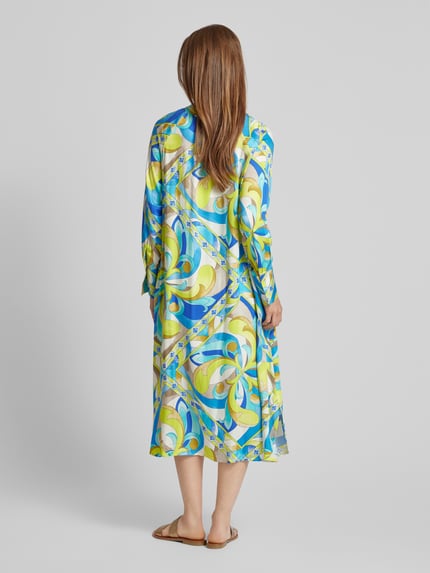 Emily Van den Bergh Midikleid mit Allover-Print GELB 5