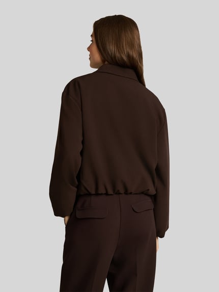 Tom Tailor Regular Fit Blouson mit Viskose-Anteil Dunkelbraun 5
