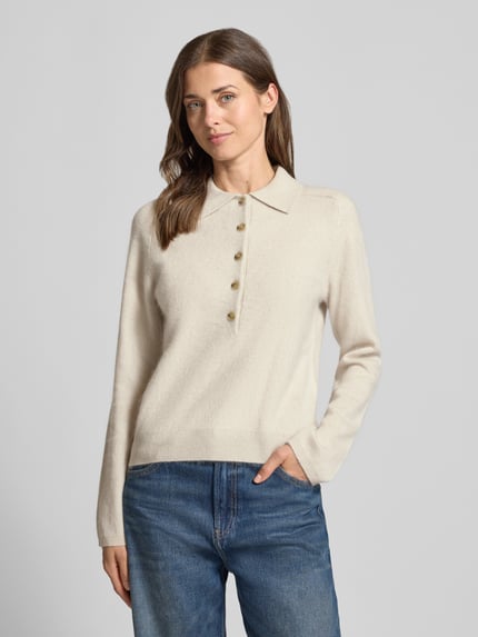 MM by Max Mara Sweter dzianinowy z mieszanki wełny dziewiczej i kaszmiru Model 'CELLULA' Złamany biały 4