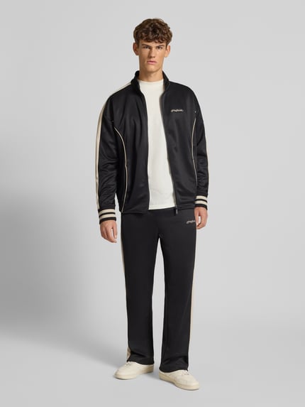 PEGADOR Oversized sweatjack met logostitching, model 'Weldon' Zwart - 1