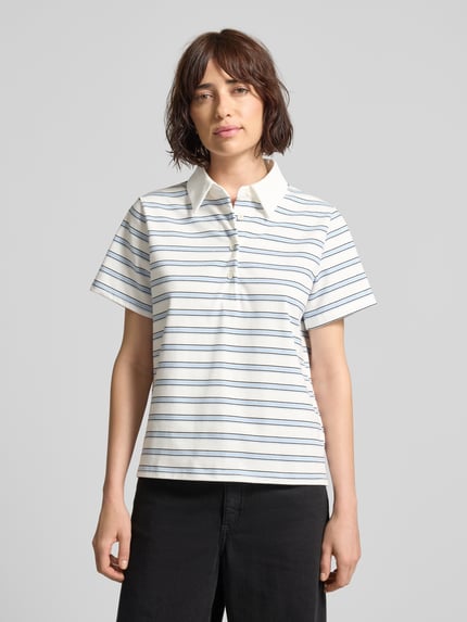 My Essential Wardrobe Poloshirt mit kurzer Knopfleiste Modell 'Asla' Hellblau 4