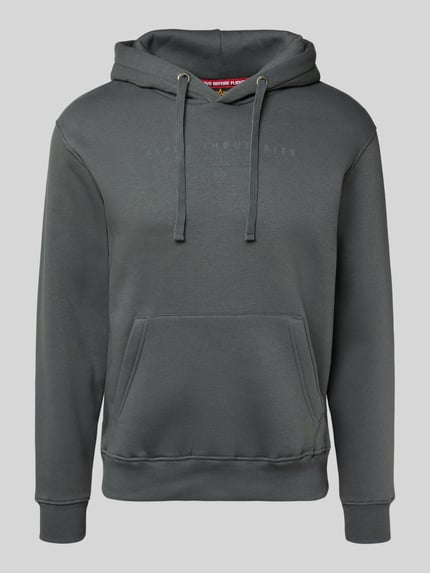 Alpha Industries Hoodie met labelprint en kangoeroezak Donkergrijs - 2