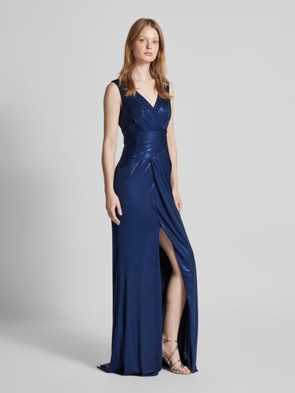 TROYDEN COLLECTION Avondjurk met plooien Marineblauw - 1