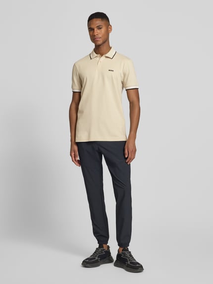BOSS Green Slim Fit Poloshirt aus reiner Baumwolle Modell 'PAUL' Beige 1