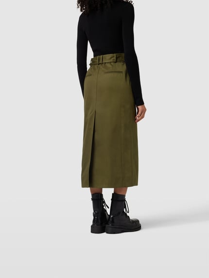 Rabanne Spódnica midi z rozcięciem Khaki 5