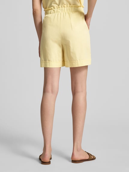 VERO MODA Regular Fit Bermudas aus Baumwoll-Leinen-Mix Modell 'SELMA' GELB 5