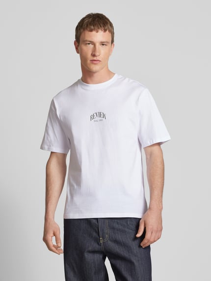 REVIEW T-Shirt mit Label-Print Weiss 4