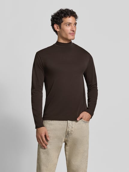 DRYKORN Longsleeve mit Stehkragen Modell 'MORITZO' Dunkelbraun 4