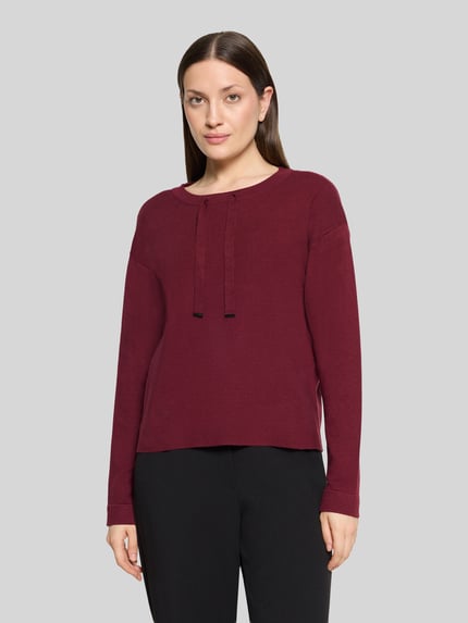 Betty Barclay Sweter z wiązanym detalem ze sznurka Bordowy 4