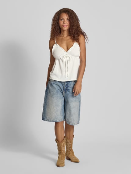 ONLY Regular fit top met bandjes met tunnelkoord in de taille, model 'HILLARY' Wit - 1